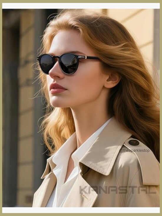 TR90 Frame Acetate Temples Polarized Sunglasses Retro Round main image 6